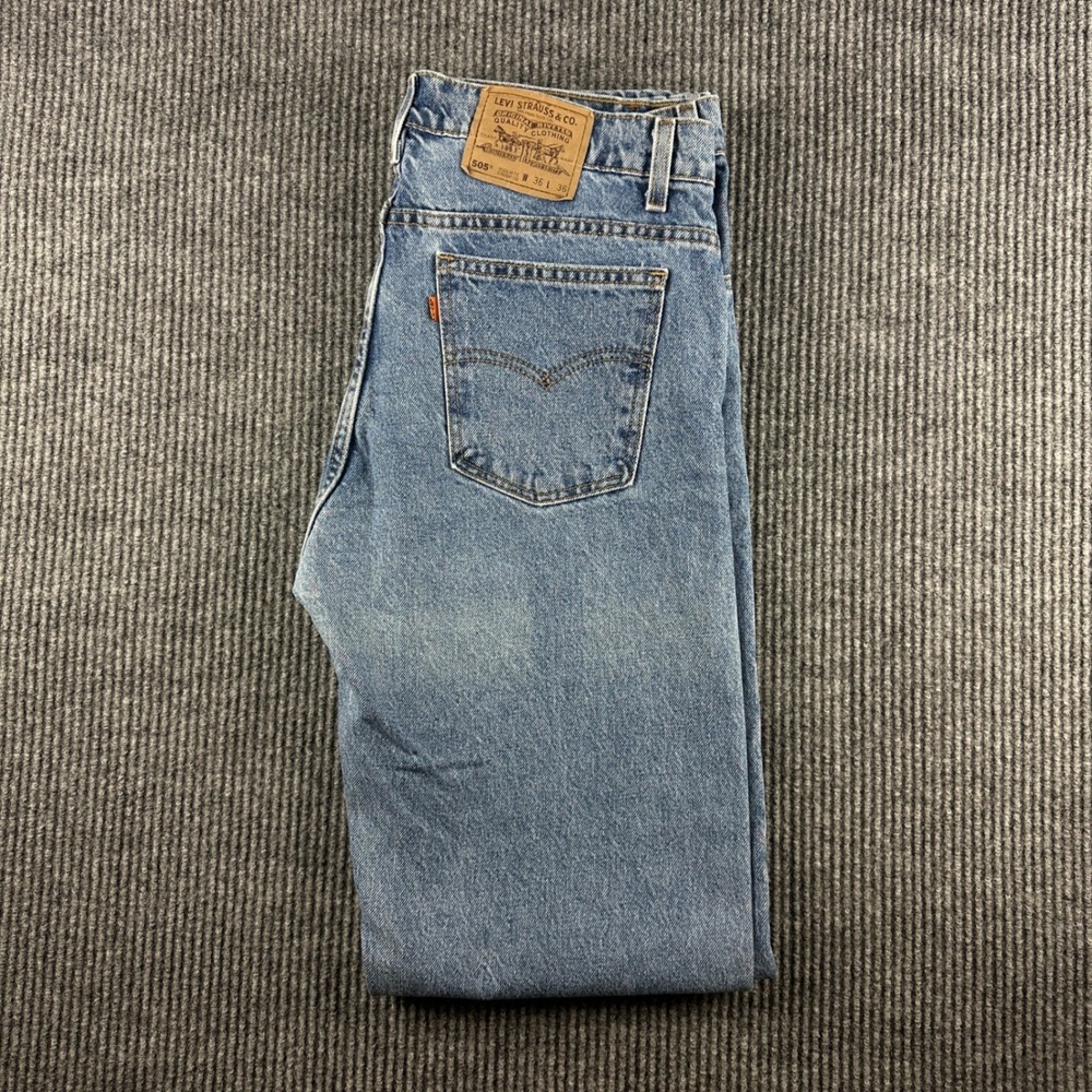 Levi's 505 Regular Fit Straight Leg Orange Tab Jeans Blue 36x36 1994